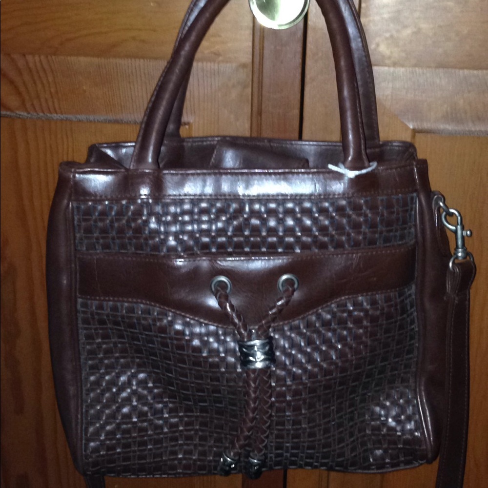 Tiny purse brown with strap slightly used del Mano